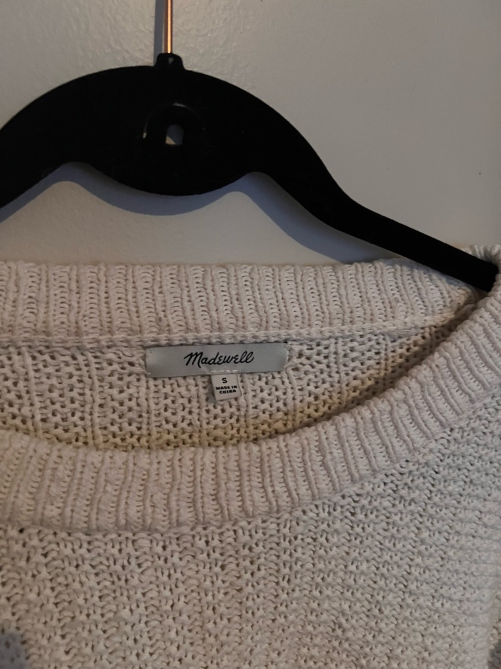 Madewell Cream Crewneck Knit Sweater